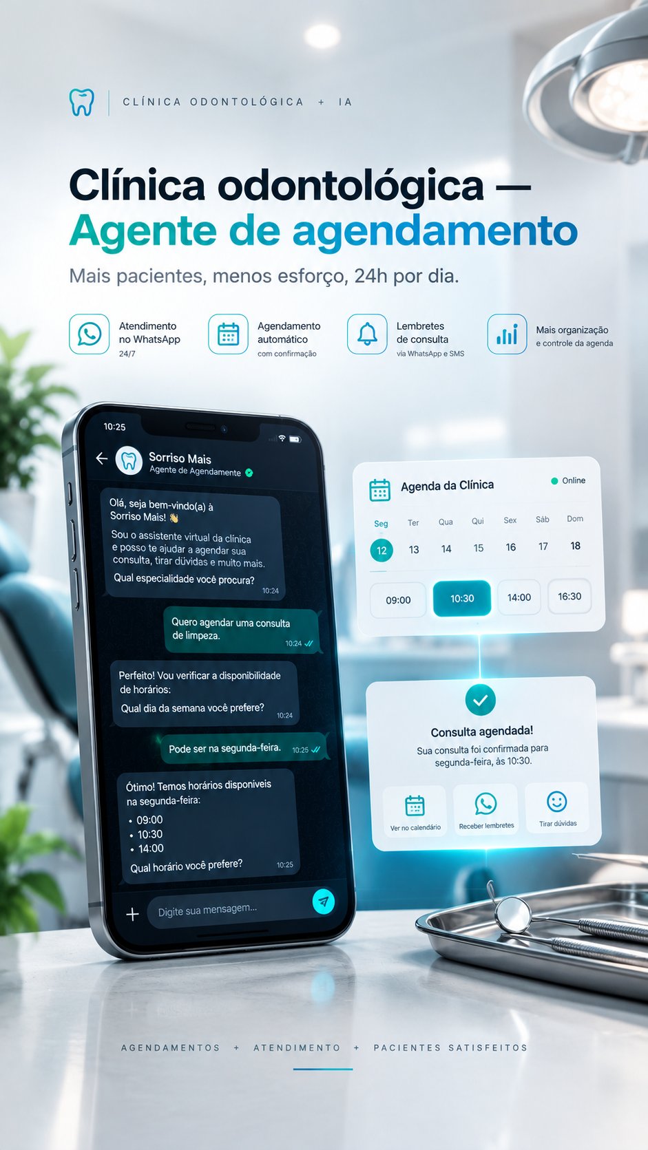 Clínica odontológica — Agente de agendamento